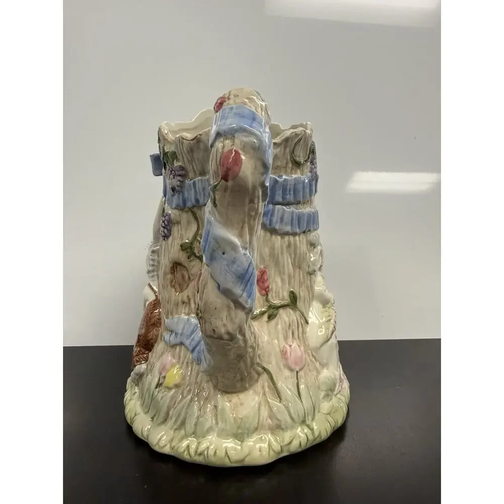 vintage Fitz and Floyd "Bunny Hollow" Tree Trunk Pitcher 1989 1.5 Qt - Picture 4 of 6